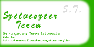 szilveszter terem business card